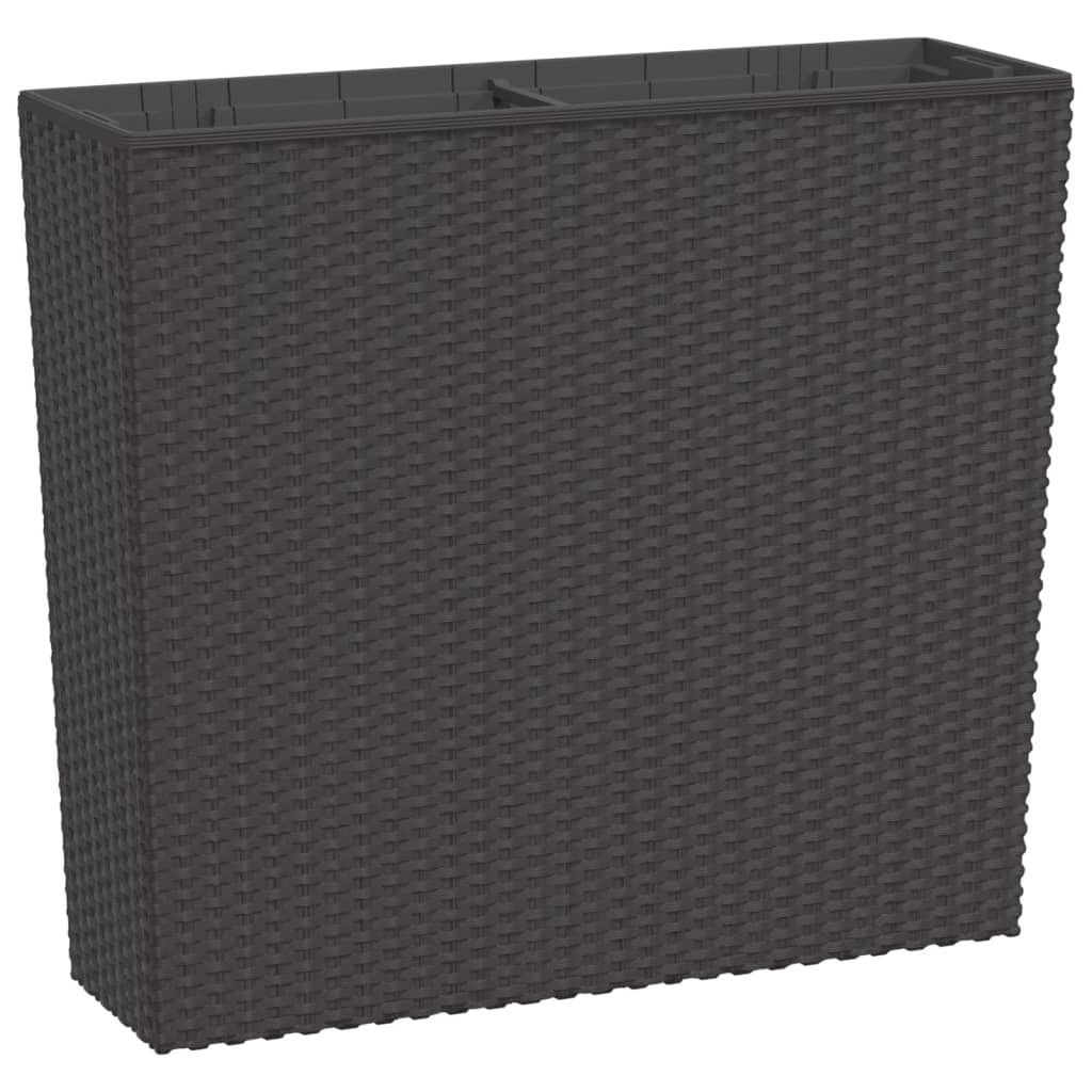 vidaXL Donica z pojemnikiem wewnętrznym, brązowa, 12/44 L, rattan PP