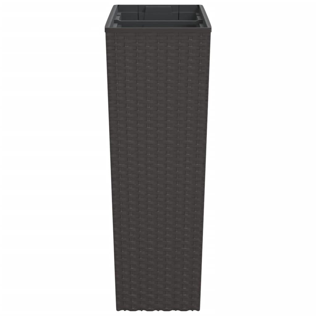 vidaXL Donica z pojemnikiem wewnętrznym, brązowa, 12/44 L, rattan PP