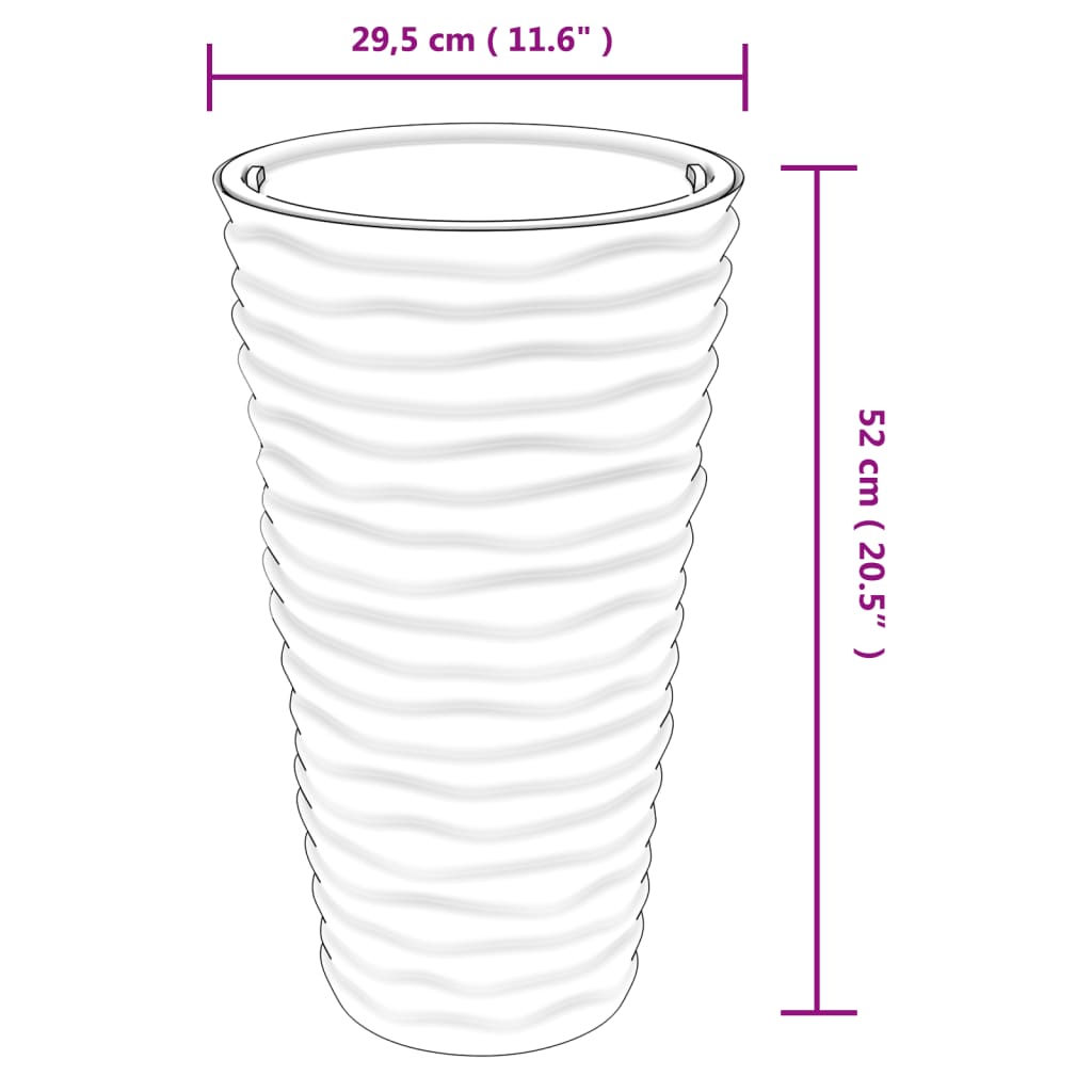 vidaXL Donica z pojemnikiem wewnętrznym, antracyt, 8/22 L, PP, prążki