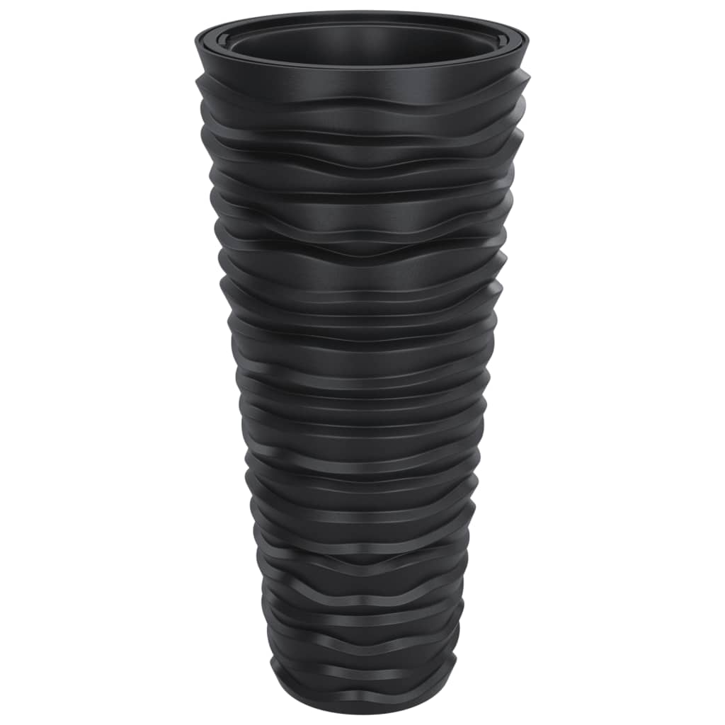 vidaXL Donica z pojemnikiem wewnętrznym, antracyt, 18/45 L, PP, prążki