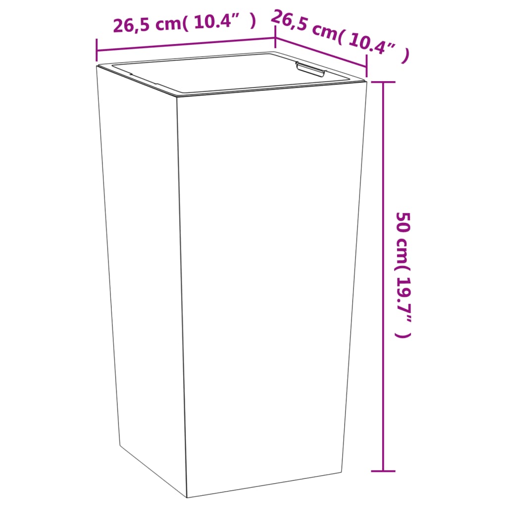 vidaXL Donica z pojemnikiem wewnętrznym, antracyt, 11/26,5 L, beton PP