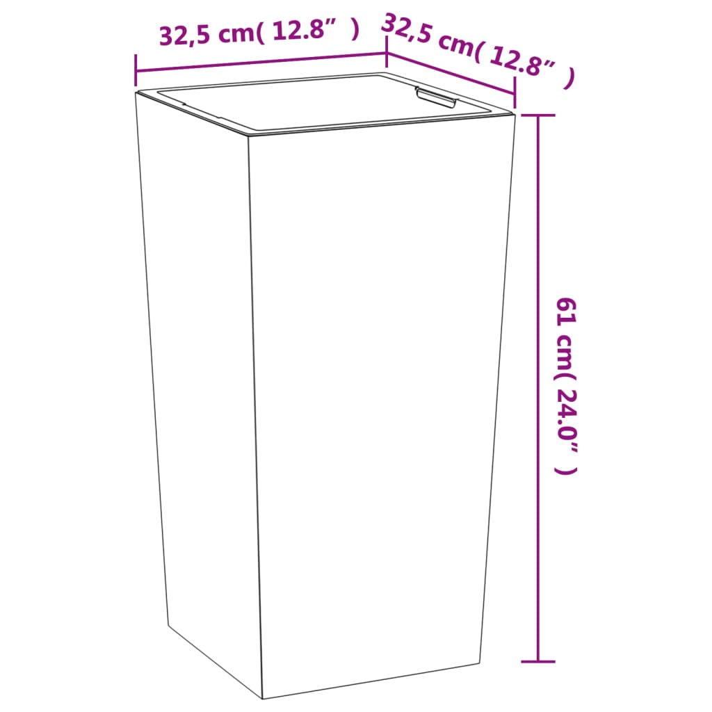 vidaXL Donica z pojemnikiem wewnętrznym, antracyt, 21/49 L, beton PP