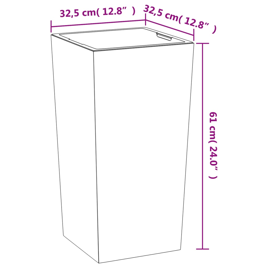 vidaXL Donica z pojemnikiem wewnętrznym, szara, 21/49 L, beton PP