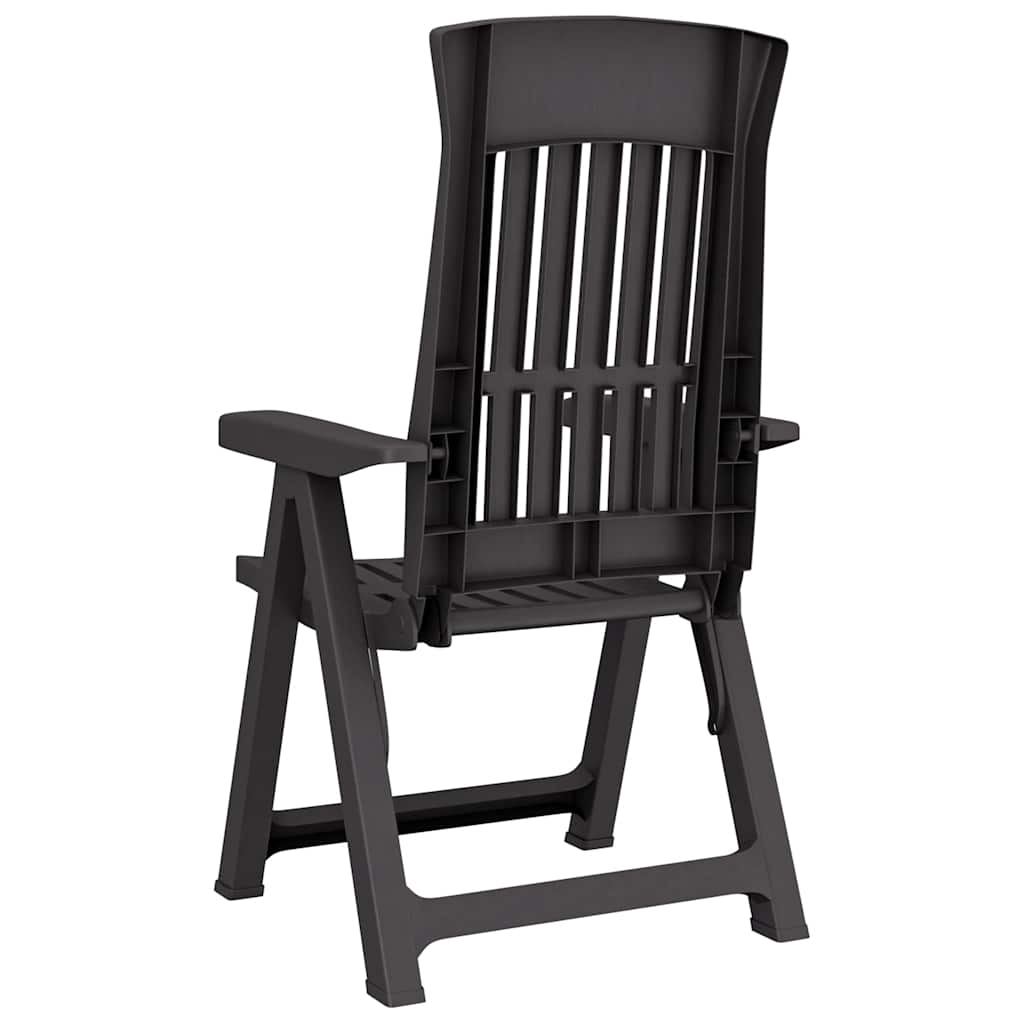 vidaXL Rozkładane krzesła ogrodowe, 2 szt., antracytowe, PP