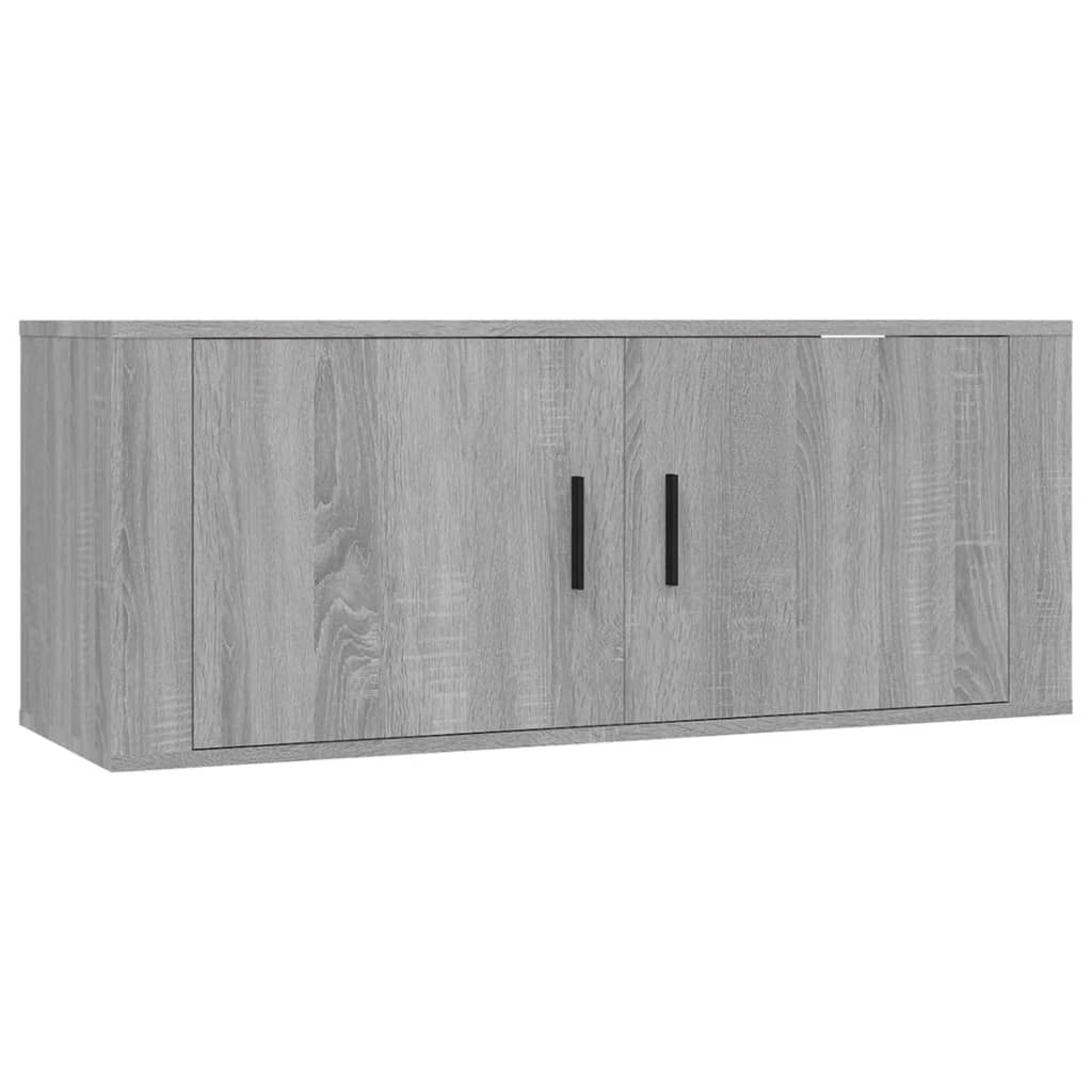vidaXL Wiszące szafki TV, 2 szt., szary dąb sonoma, 100x34,5x40 cm