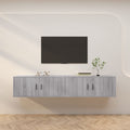 vidaXL Wiszące szafki TV, 2 szt., szary dąb sonoma, 100x34,5x40 cm