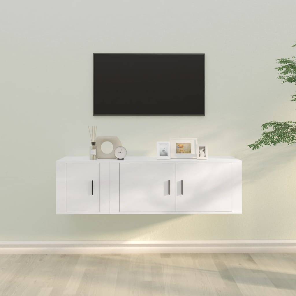 vidaXL Zestaw 2 szafek TV, biały, materiał drewnopochodny