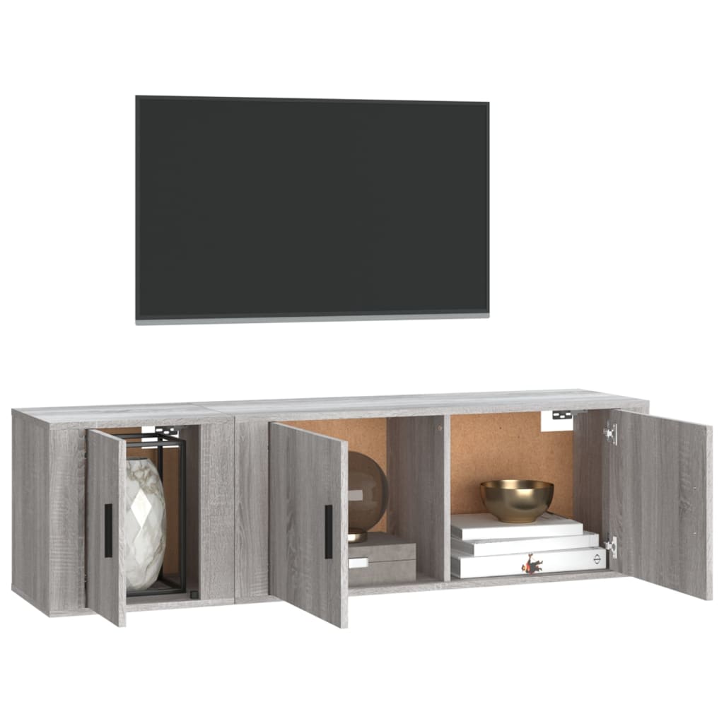 vidaXL Zestaw 2 szafek pod TV, szary dąb sonoma
