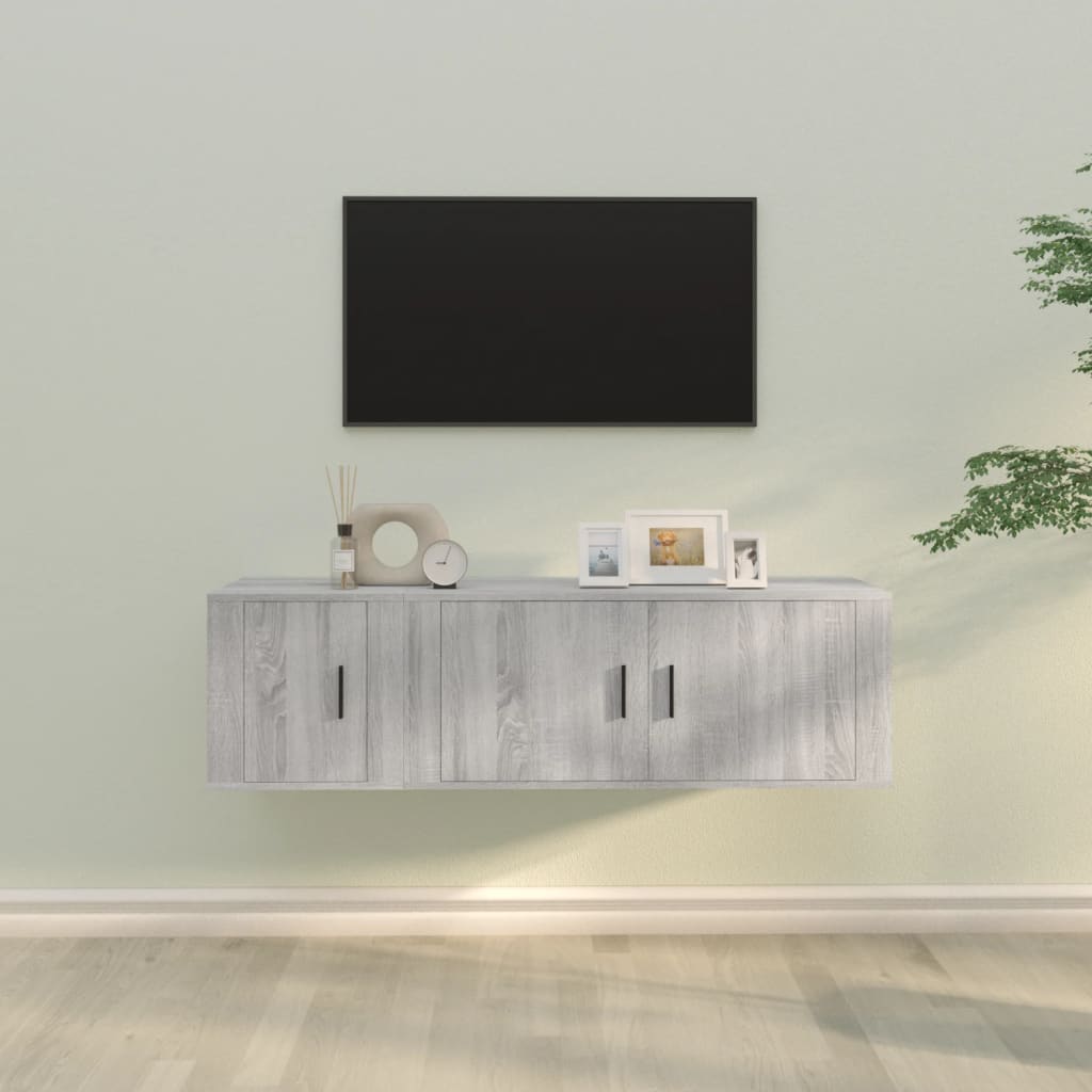 vidaXL Zestaw 2 szafek pod TV, szary dąb sonoma