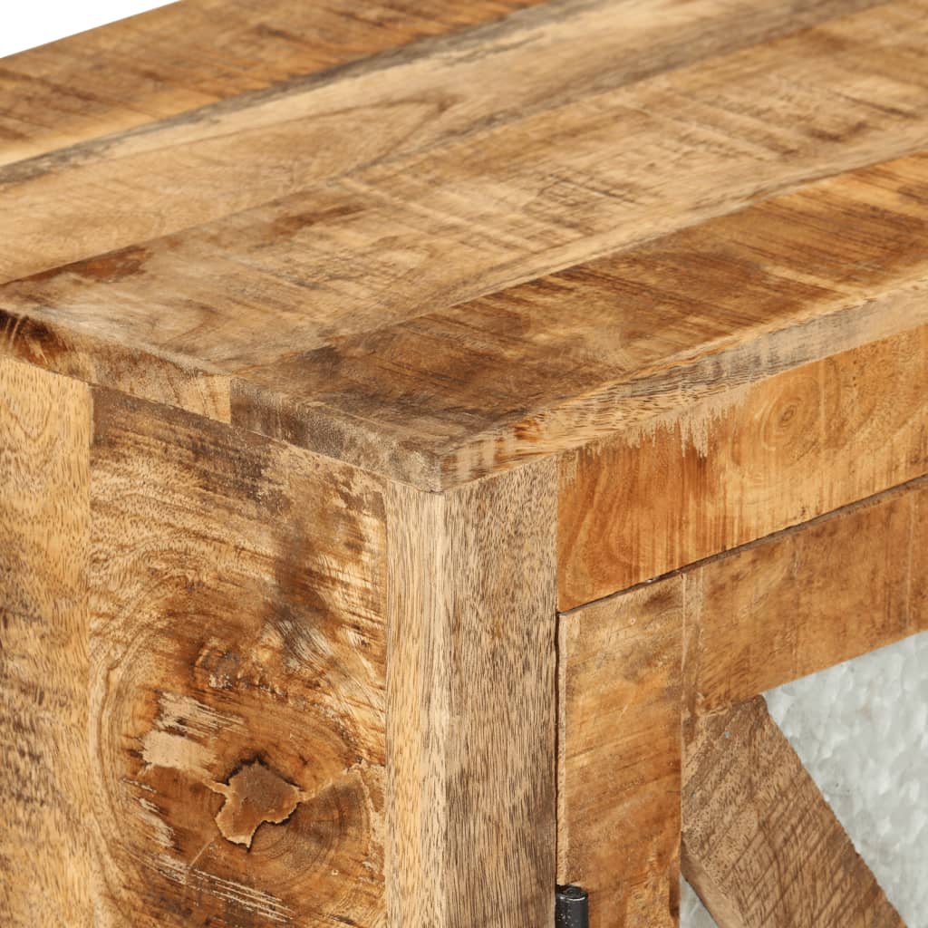 vidaXL Szafka, 80x30x71 cm, lite surowe drewno mango i metal