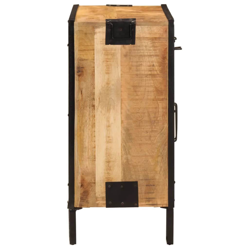 vidaXL Szafka, 80x31x66 cm, lite surowe drewno mango i metal