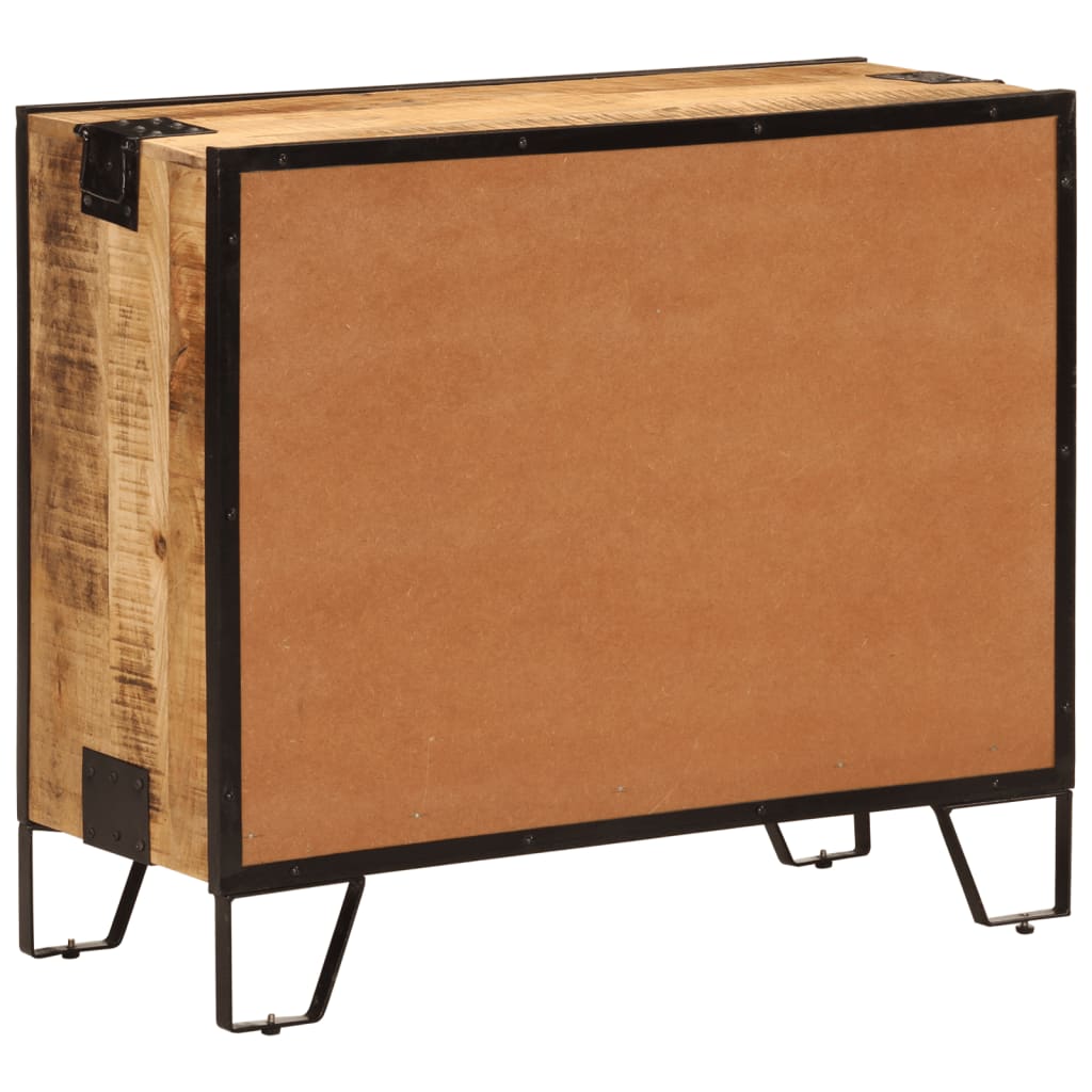 vidaXL Szafka, 80x31x66 cm, lite surowe drewno mango i metal