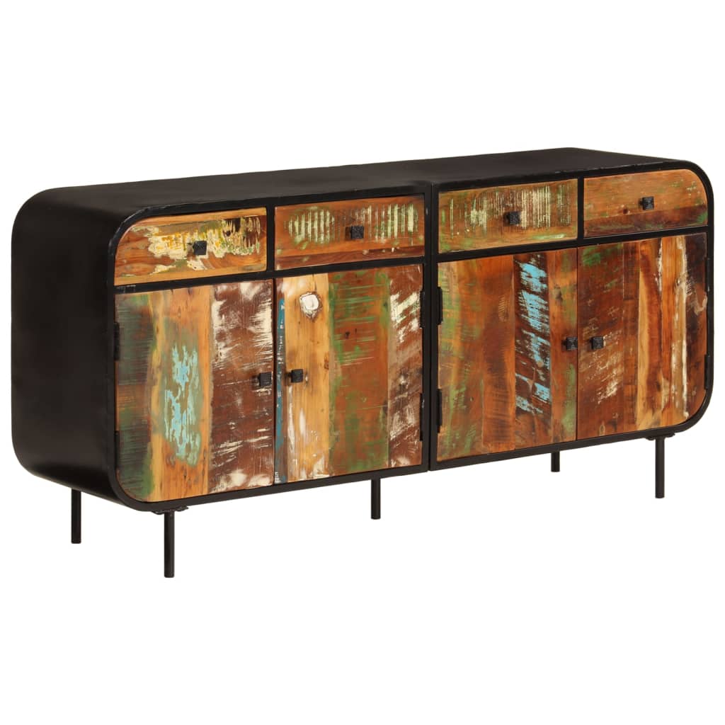 vidaXL Szafka, 140x35x70 cm, lite drewno z odzysku i metal