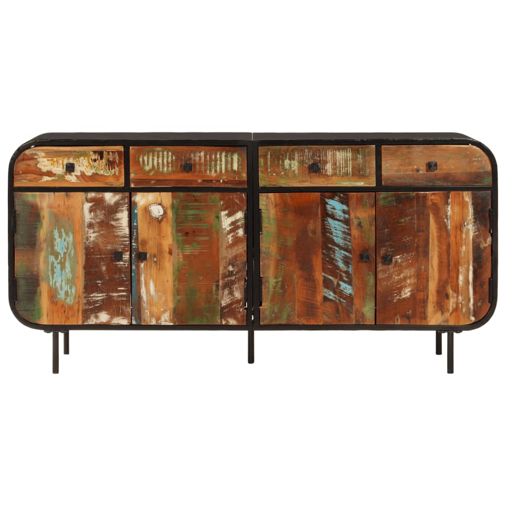vidaXL Szafka, 140x35x70 cm, lite drewno z odzysku i metal