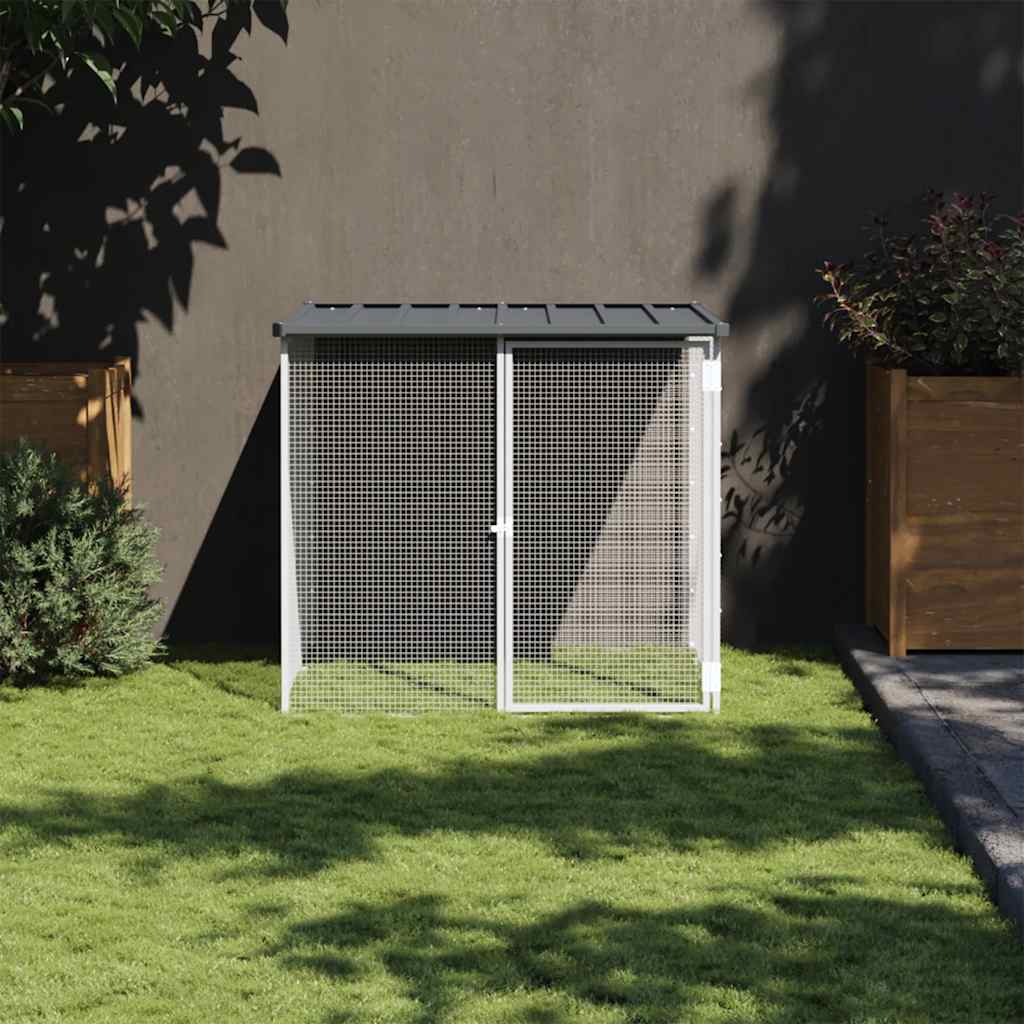 vidaXL Klatka dla kurcząt, z dachem, antracytowa, 103x98x90 cm, stal