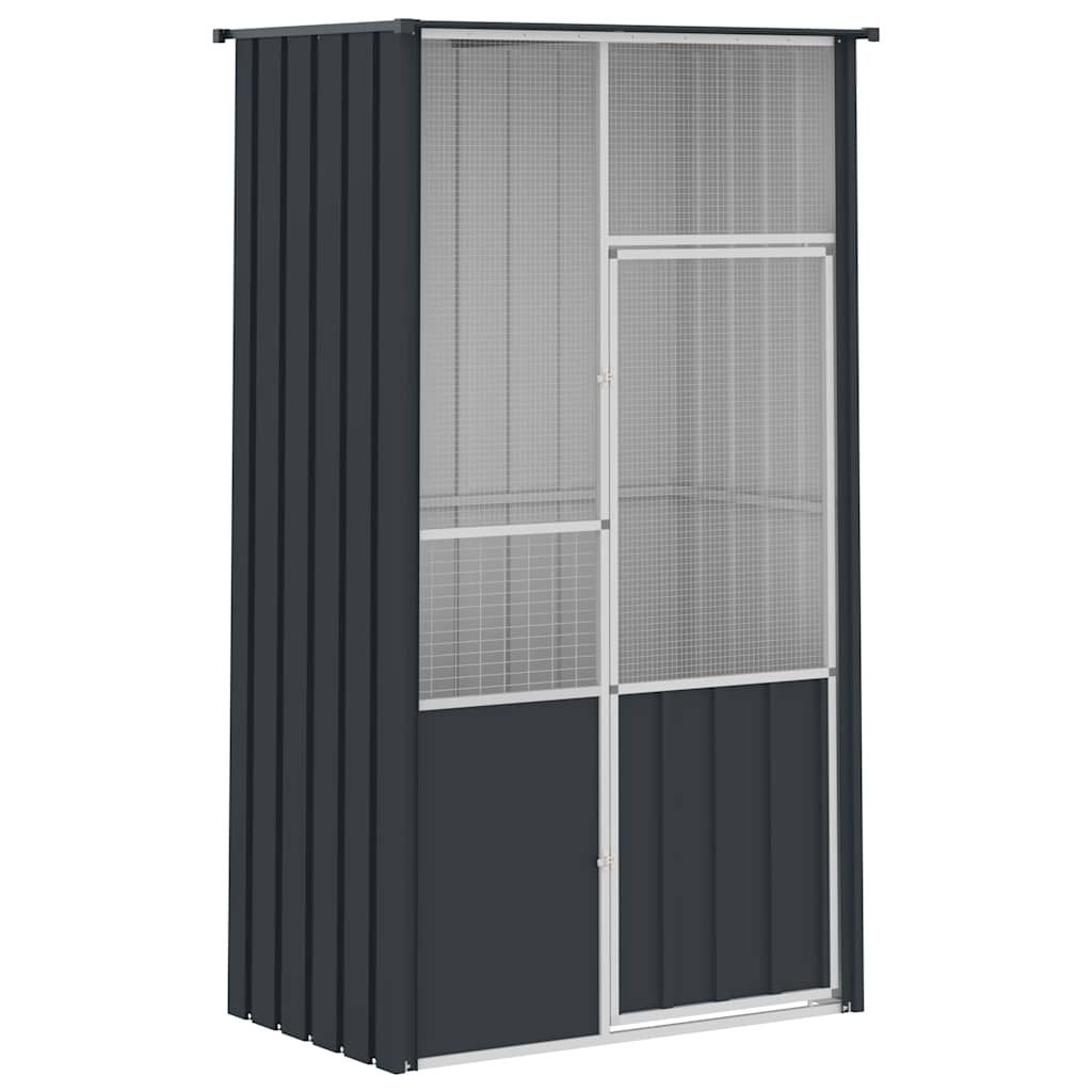vidaXL Woliera, antracytowa, 115x78x200 cm, galwanizowana stal