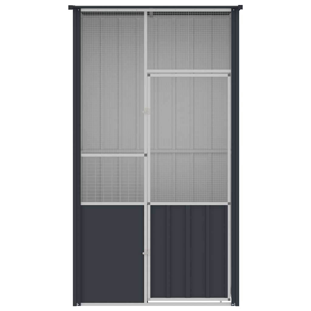 vidaXL Woliera, antracytowa, 115x78x200 cm, galwanizowana stal