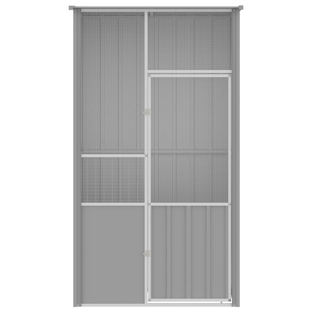 vidaXL Woliera, szara, 115x78x200 cm, galwanizowana stal