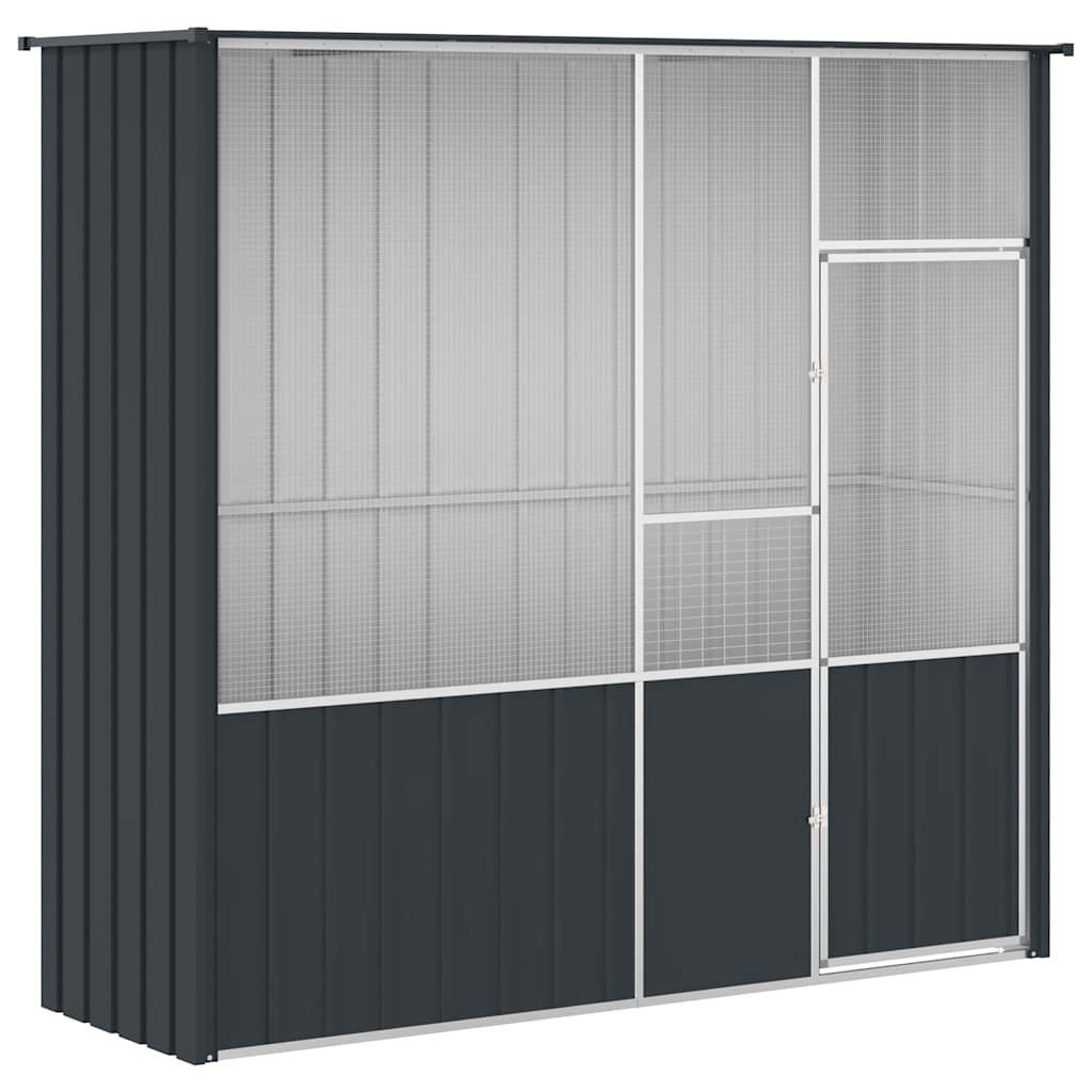 vidaXL Woliera, antracytowa, 215x78x200 cm, galwanizowana stal