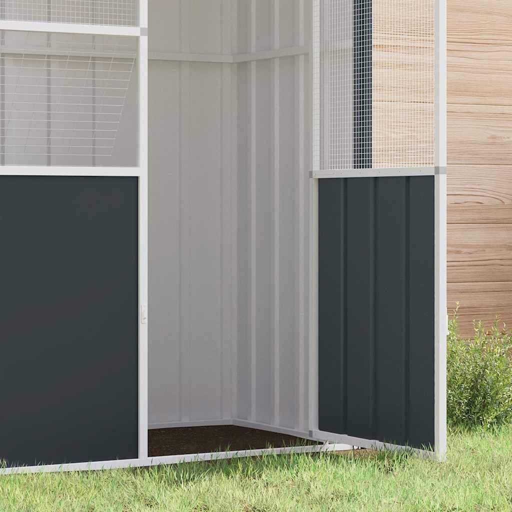 vidaXL Woliera, antracytowa, 215x78x200 cm, galwanizowana stal