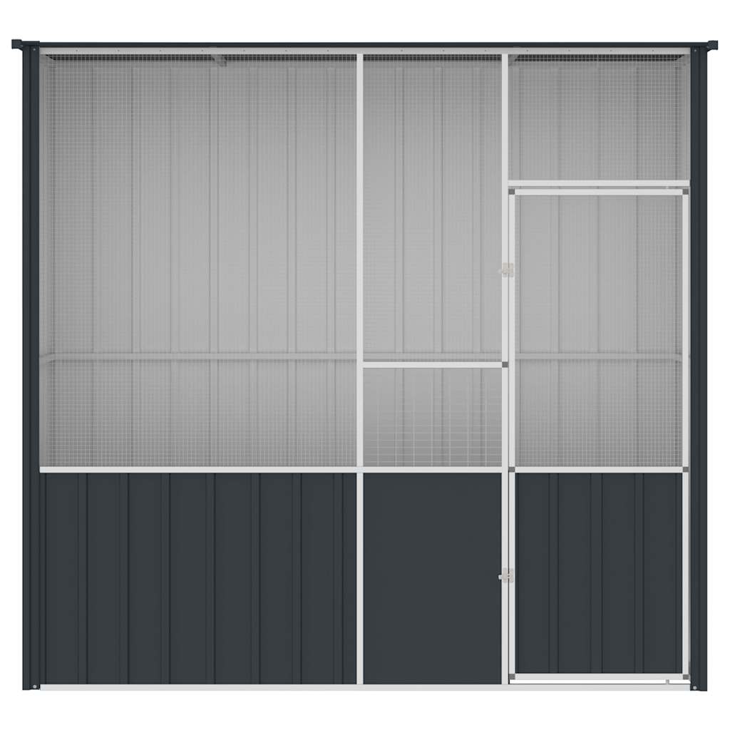 vidaXL Woliera, antracytowa, 215x78x200 cm, galwanizowana stal