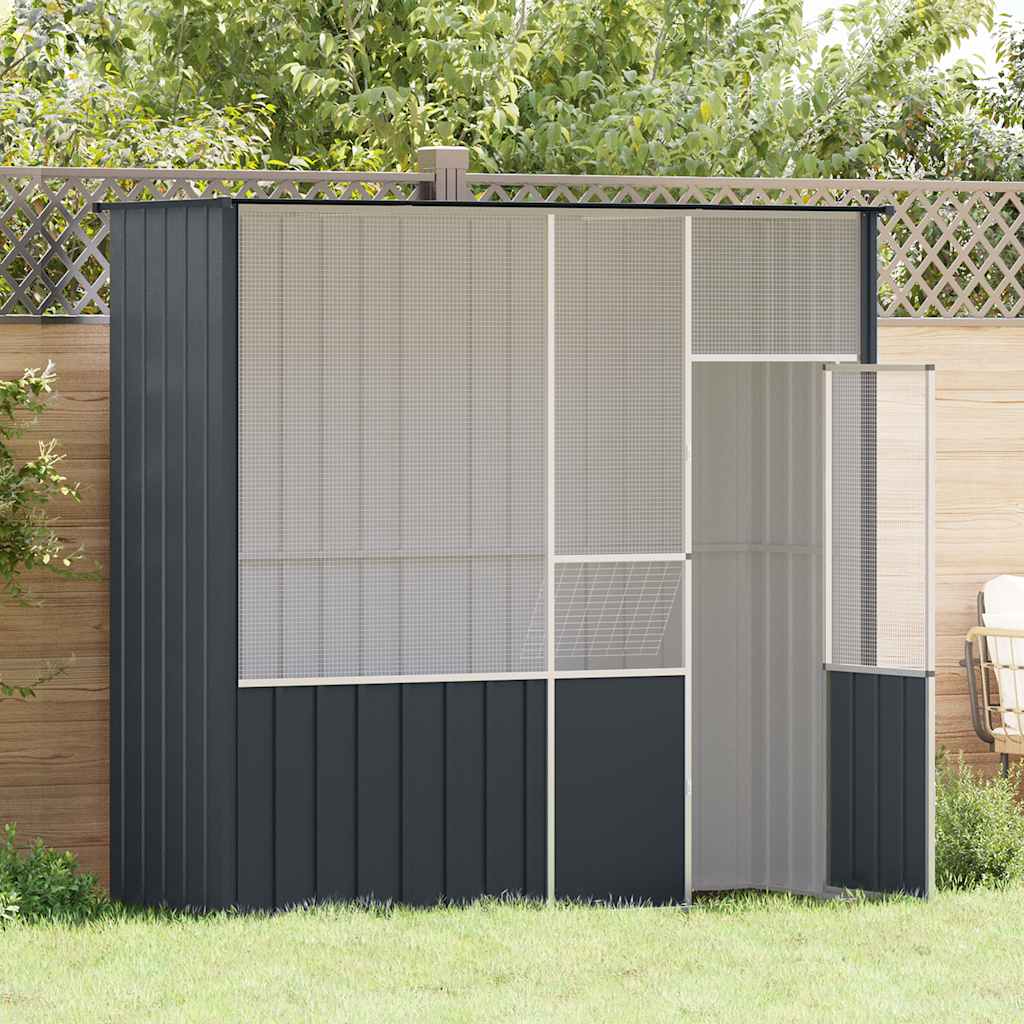 vidaXL Woliera, antracytowa, 215x78x200 cm, galwanizowana stal