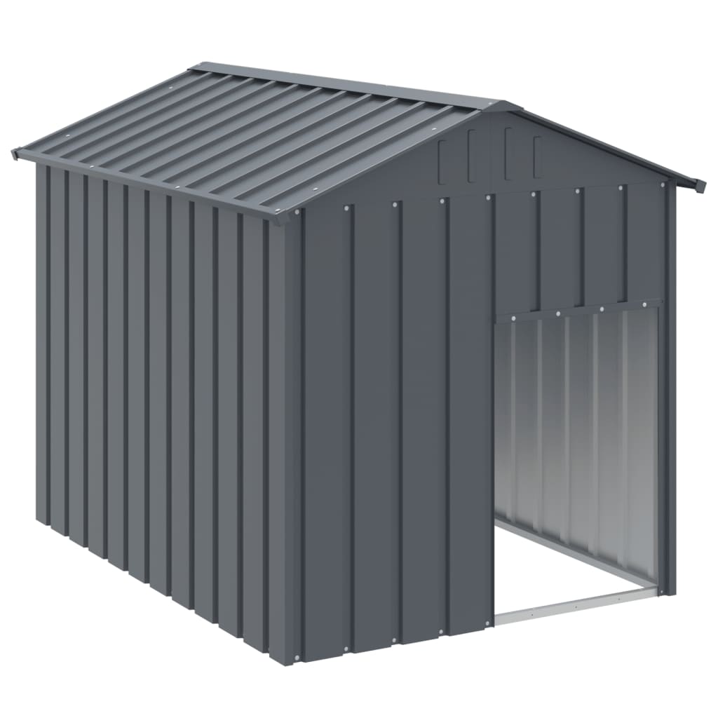 vidaXL Buda dla psa, z dachem, antracytowa, 117x153x123 cm, stal