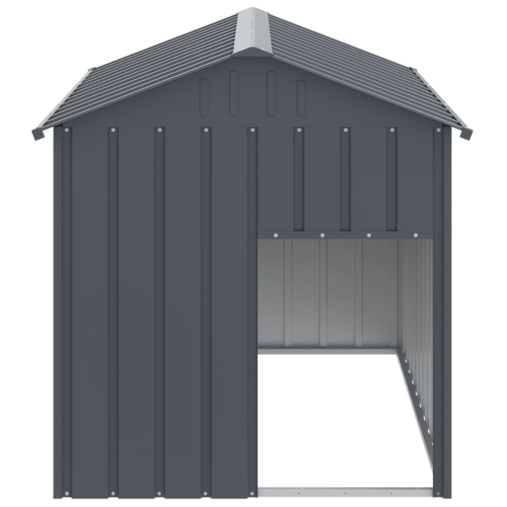 vidaXL Buda dla psa, z dachem, antracytowa, 117x153x123 cm, stal