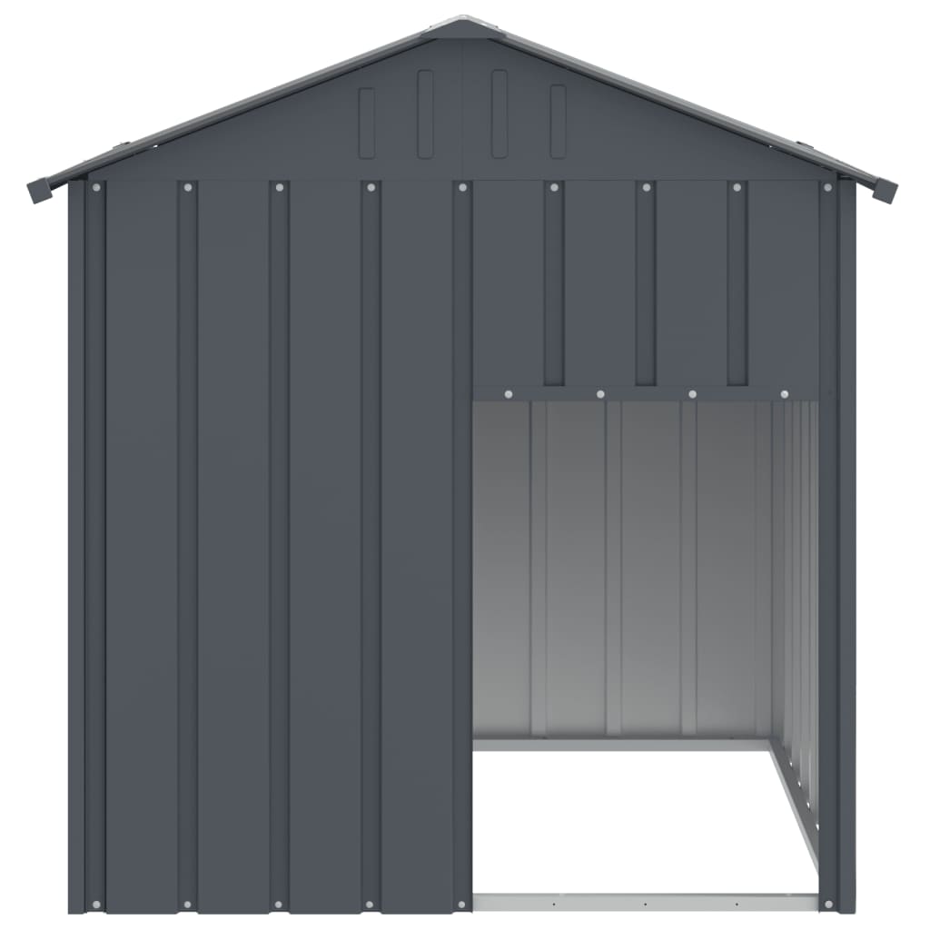 vidaXL Buda dla psa, z dachem, antracytowa, 117x103x123 cm, stal