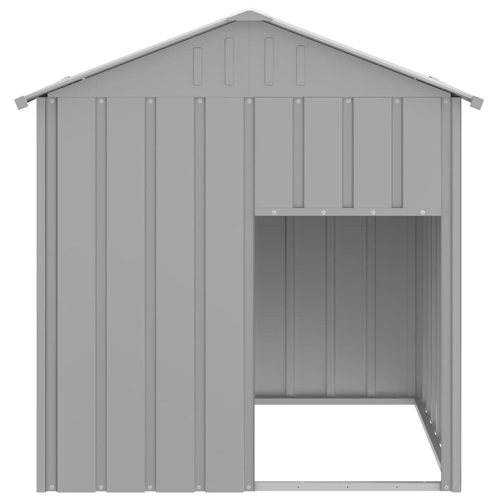 vidaXL Buda dla psa, z dachem, jasnoszara, 117x103x123 cm, stal