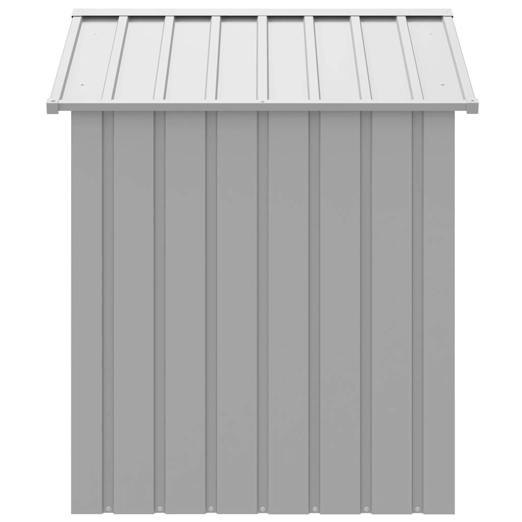 vidaXL Buda dla psa, z dachem, jasnoszara, 117x103x123 cm, stal