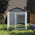 vidaXL Buda dla psa, z wybiegiem, antracytowa, 117x201x123 cm, stal