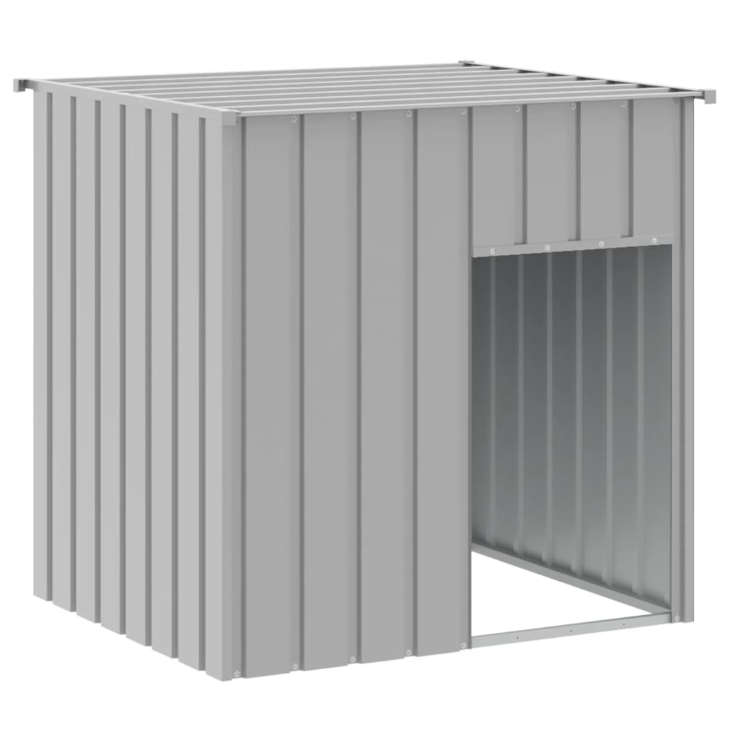 vidaXL Domek dla psa z dachem, jasnoszary, 110x103x109 cm, ocynkowana stal
