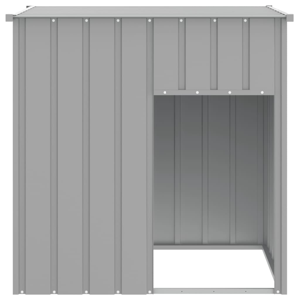 vidaXL Domek dla psa z dachem, jasnoszary, 110x103x109 cm, ocynkowana stal