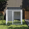 vidaXL Buda dla psa, z wybiegiem, antracytowa, 110x201x110 cm, stal