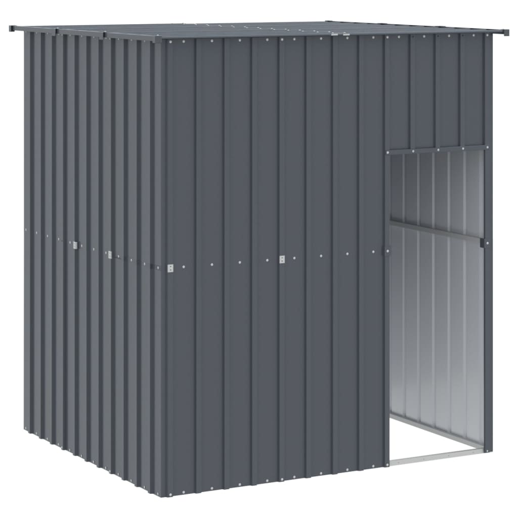 vidaXL Buda dla psa, z dachem, antracytowa, 165x153x181 cm, stal