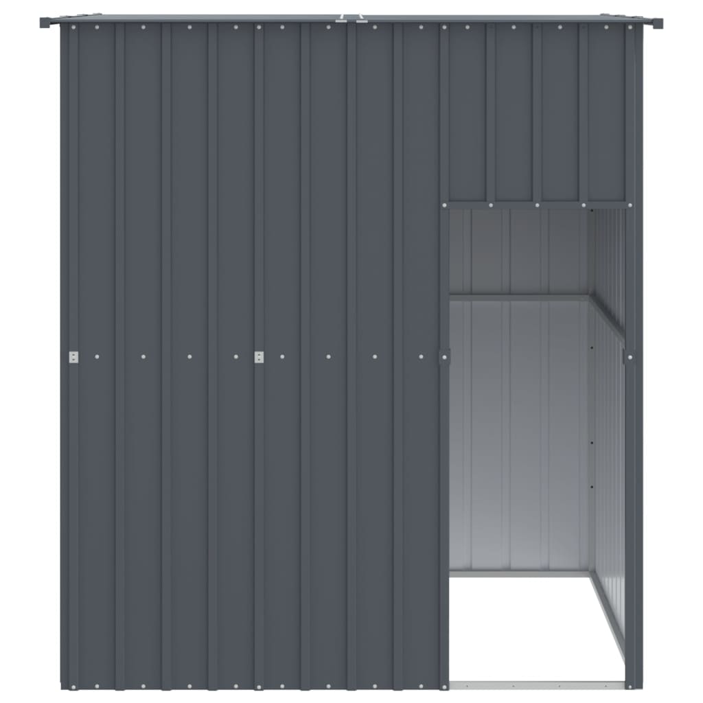 vidaXL Buda dla psa, z dachem, antracytowa, 165x153x181 cm, stal