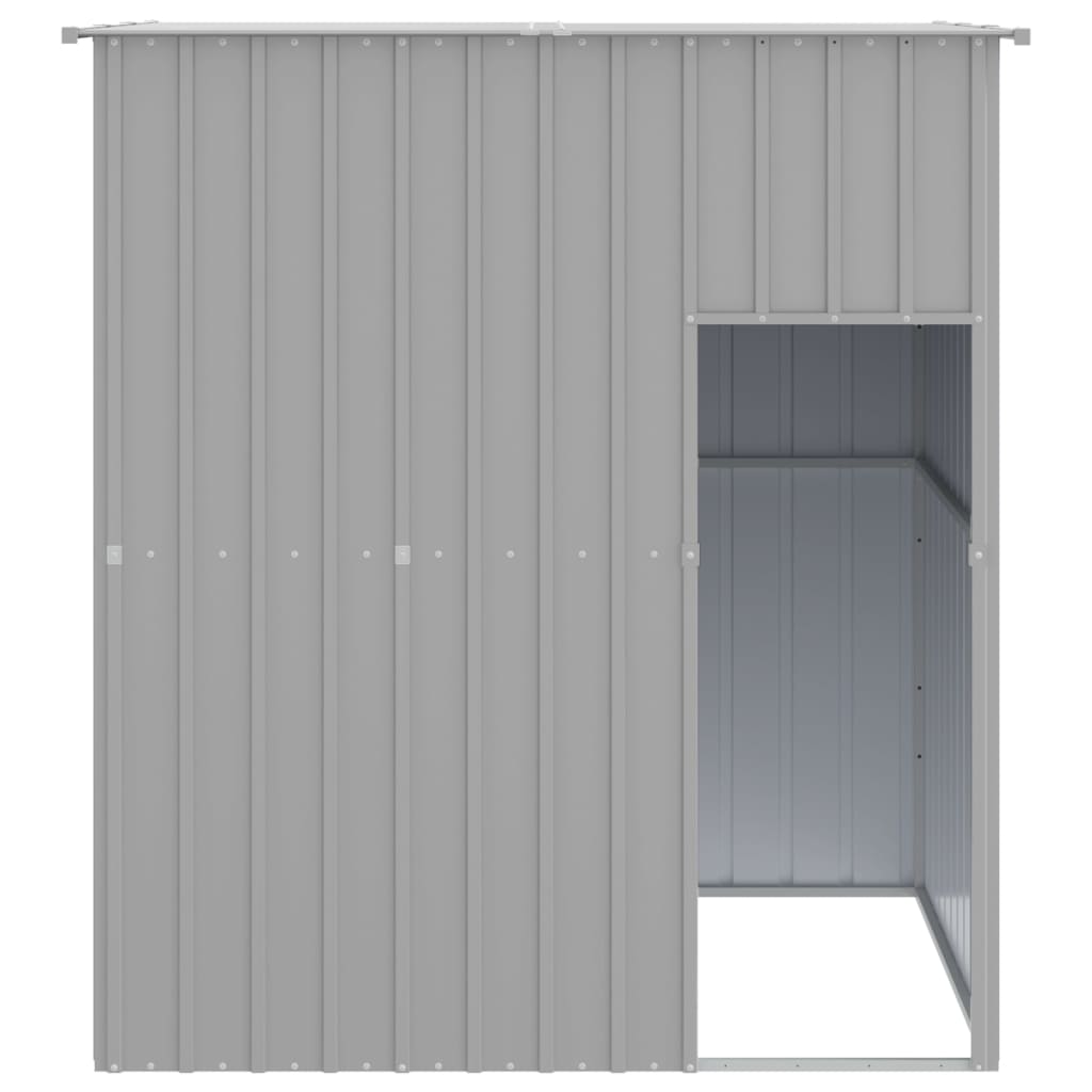 vidaXL Buda dla psa, z dachem, szara, 165x153x181 cm, stal
