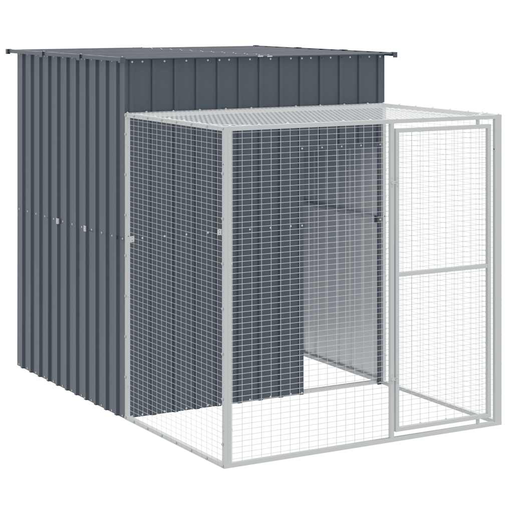 vidaXL Kurnik z wybiegiem, antracytowy, 165x251x181 cm, stal