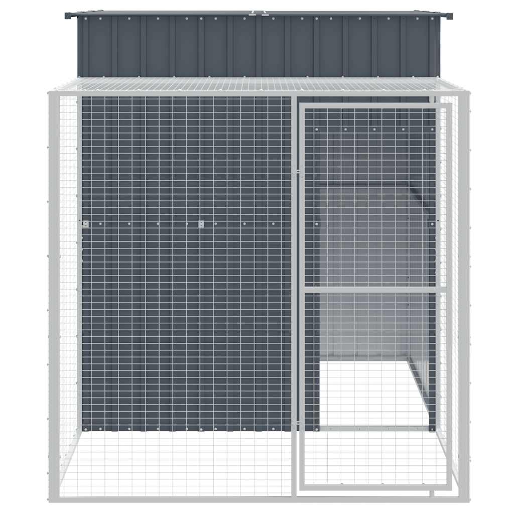 vidaXL Kurnik z wybiegiem, antracytowy, 165x251x181 cm, stal