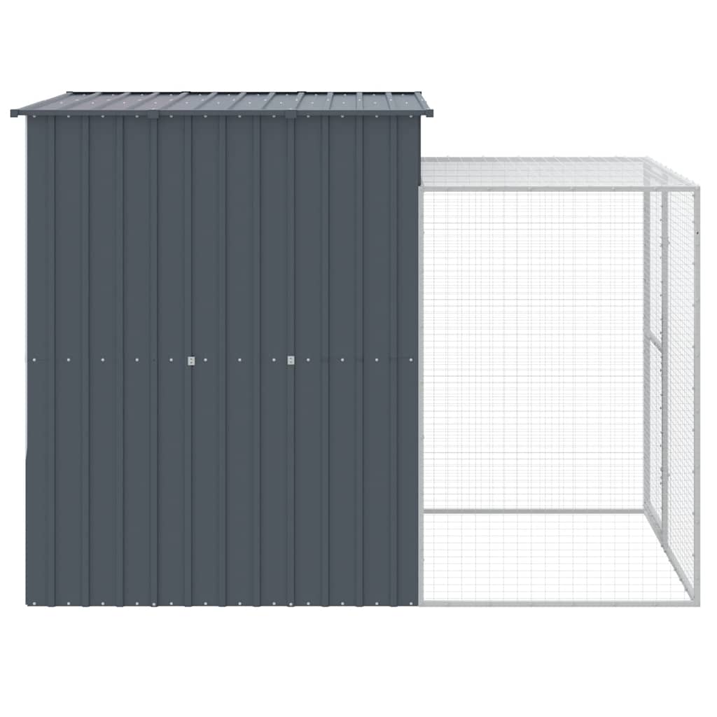 vidaXL Kurnik z wybiegiem, antracytowy, 165x251x181 cm, stal