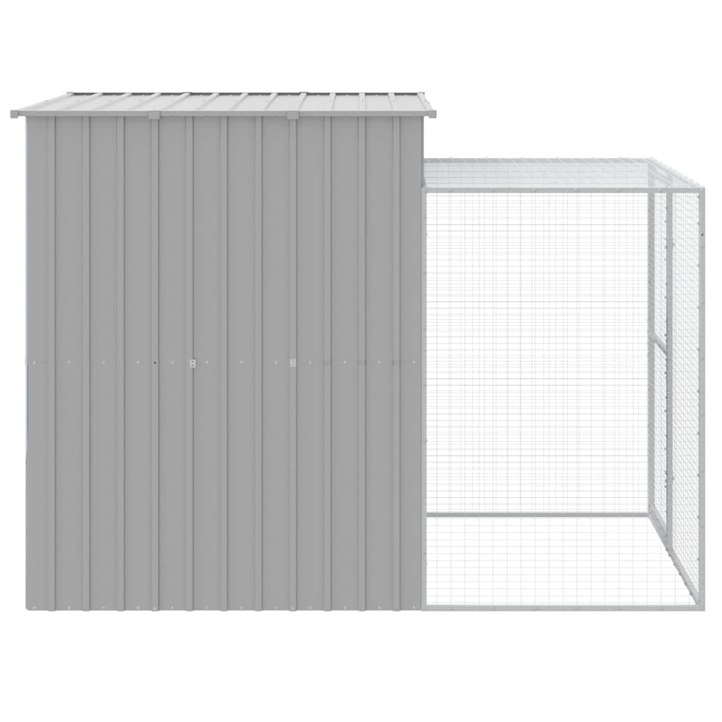 vidaXL Kurnik z wybiegiem, jasnoszary, 165x251x181 cm, stal