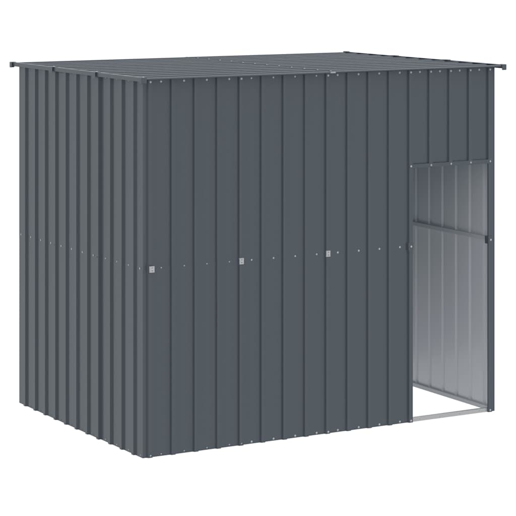vidaXL Buda dla psa, z dachem, antracytowa, 214x153x181 cm, stal