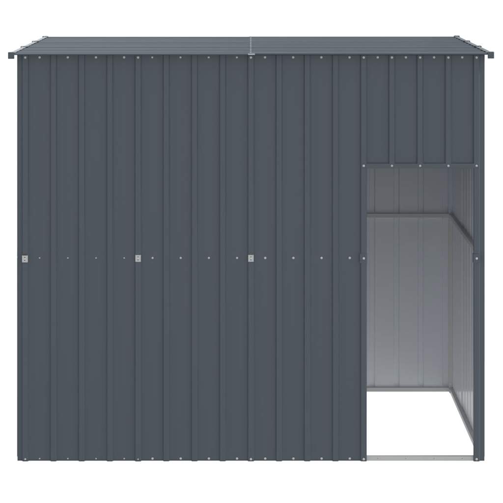 vidaXL Buda dla psa, z dachem, antracytowa, 214x153x181 cm, stal