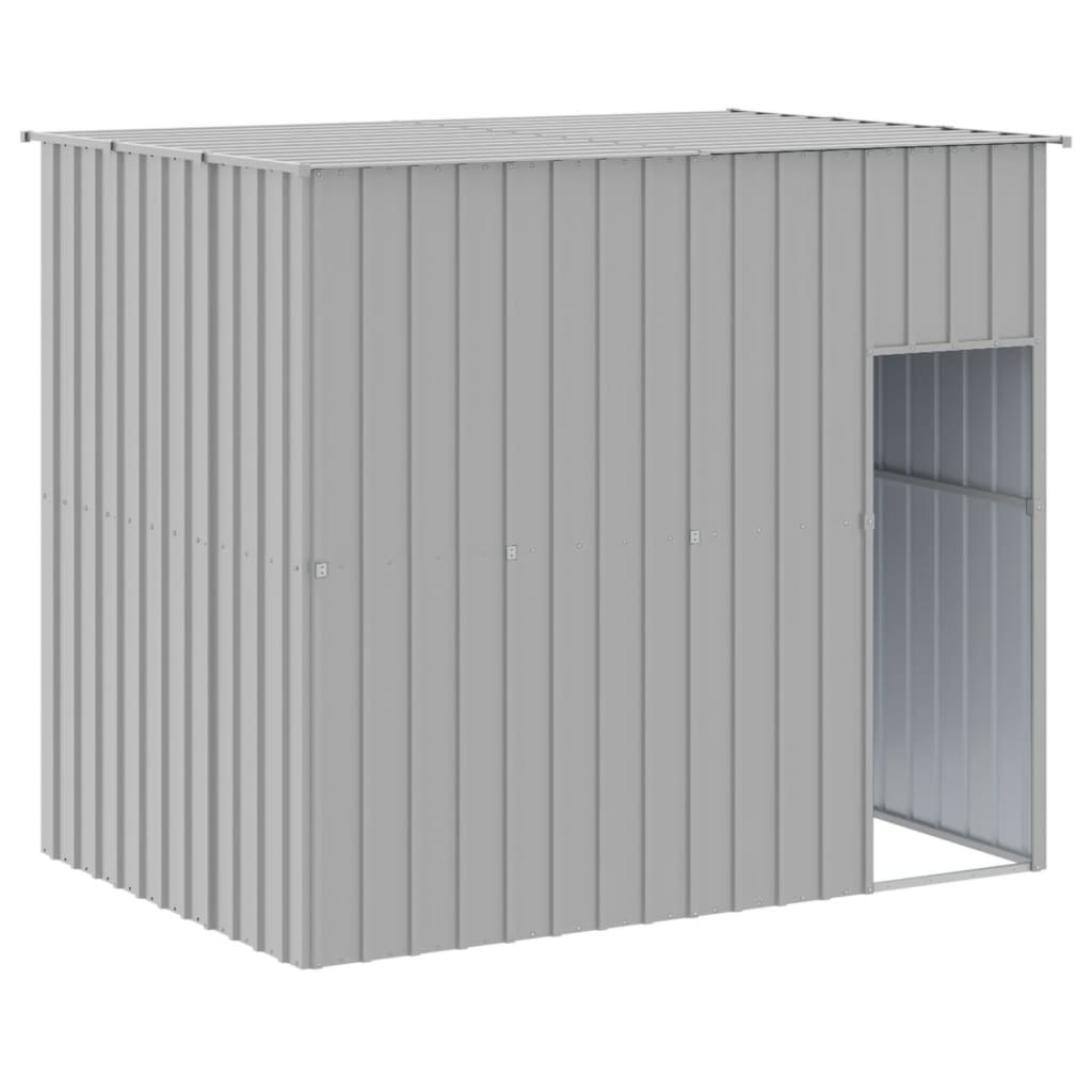vidaXL Buda dla psa, z dachem, jasnoszara, 214x153x181 cm, stal