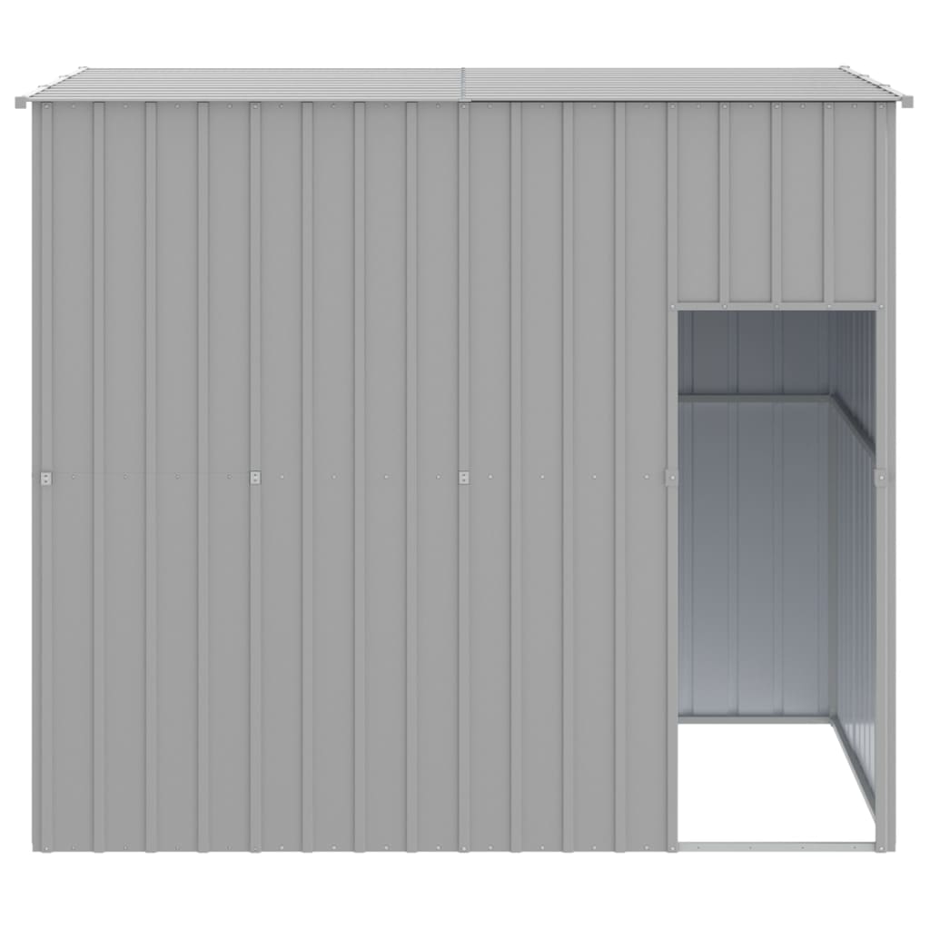 vidaXL Buda dla psa, z dachem, jasnoszara, 214x153x181 cm, stal