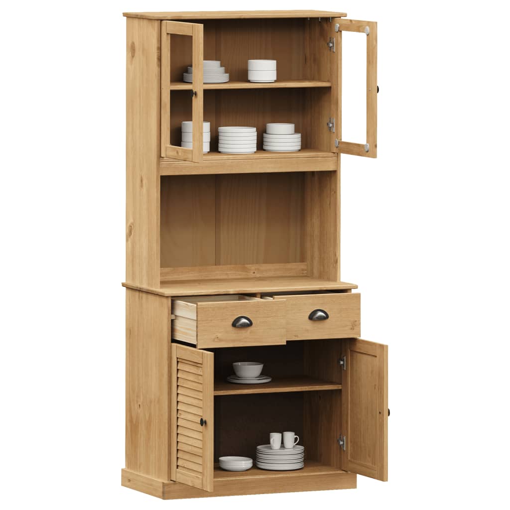 vidaXL Kredens VIGO, 78x40x175 cm, lite drewno sosnowe