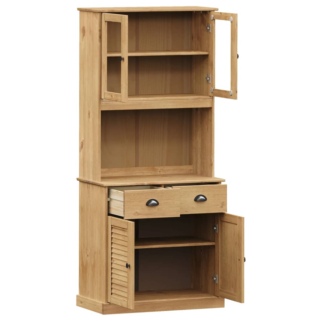 vidaXL Kredens VIGO, 78x40x175 cm, lite drewno sosnowe