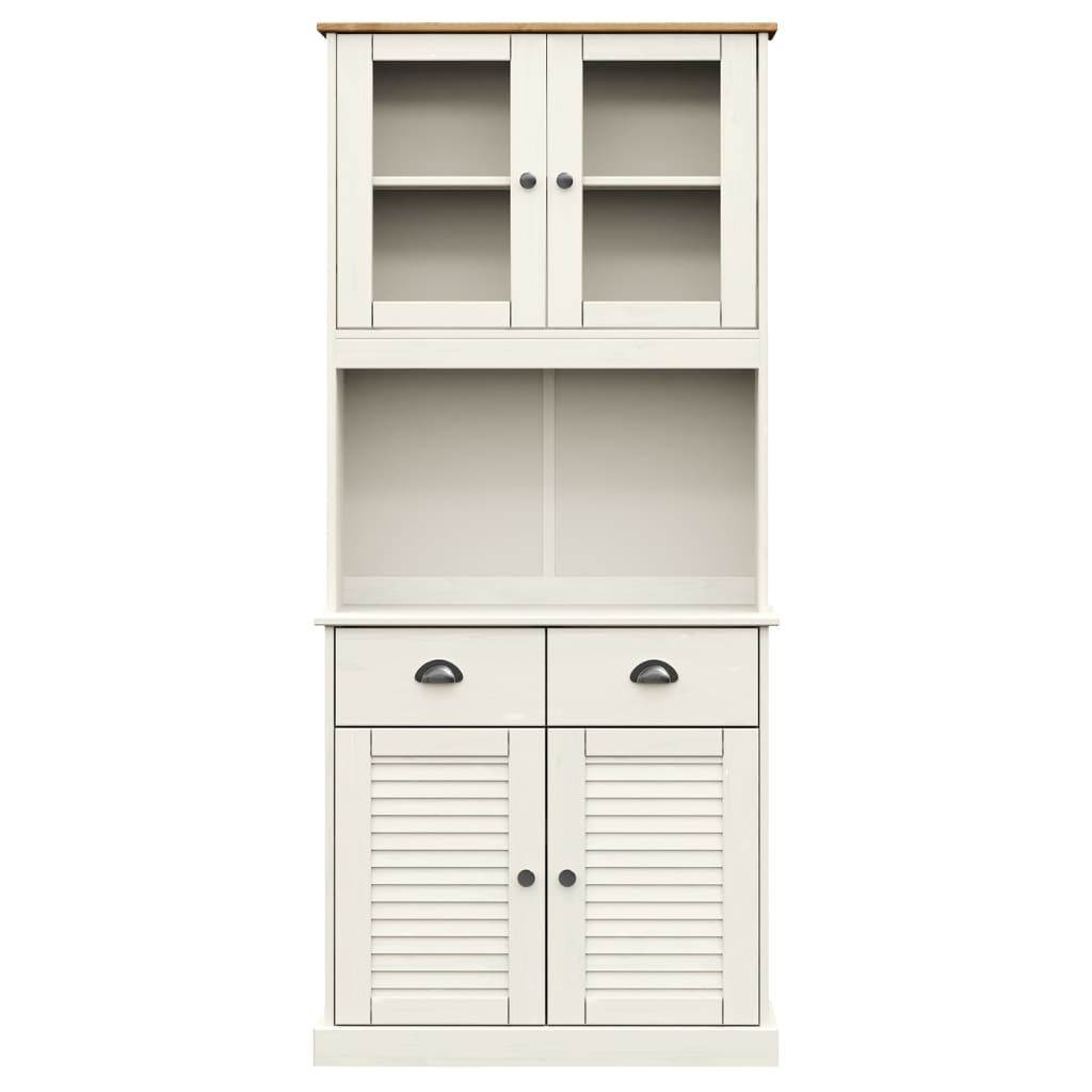 vidaXL Kredens VIGO, biały, 78x40x175 cm, lite drewno sosnowe