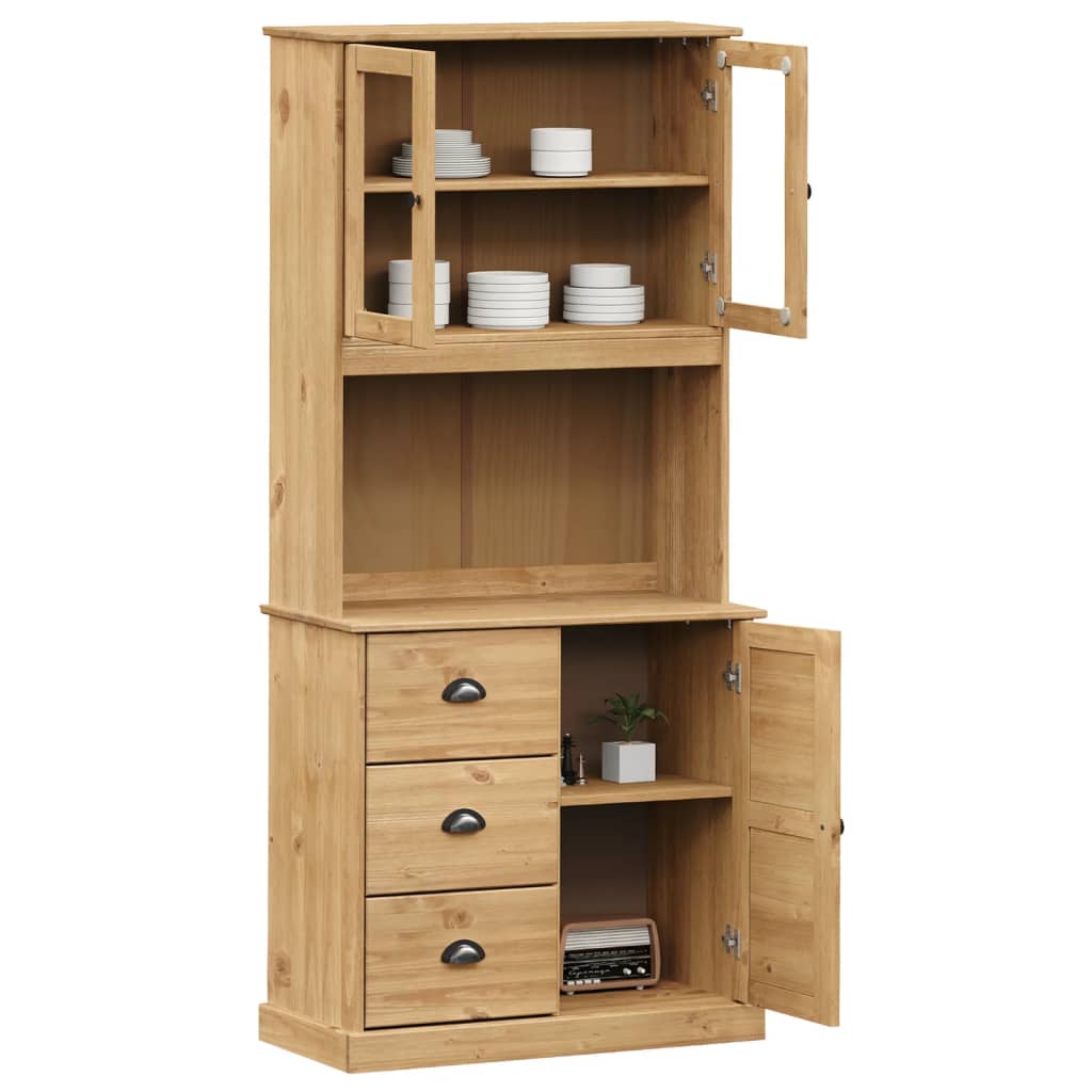 vidaXL Kredens VIGO, 78x40x175 cm, lite drewno sosnowe